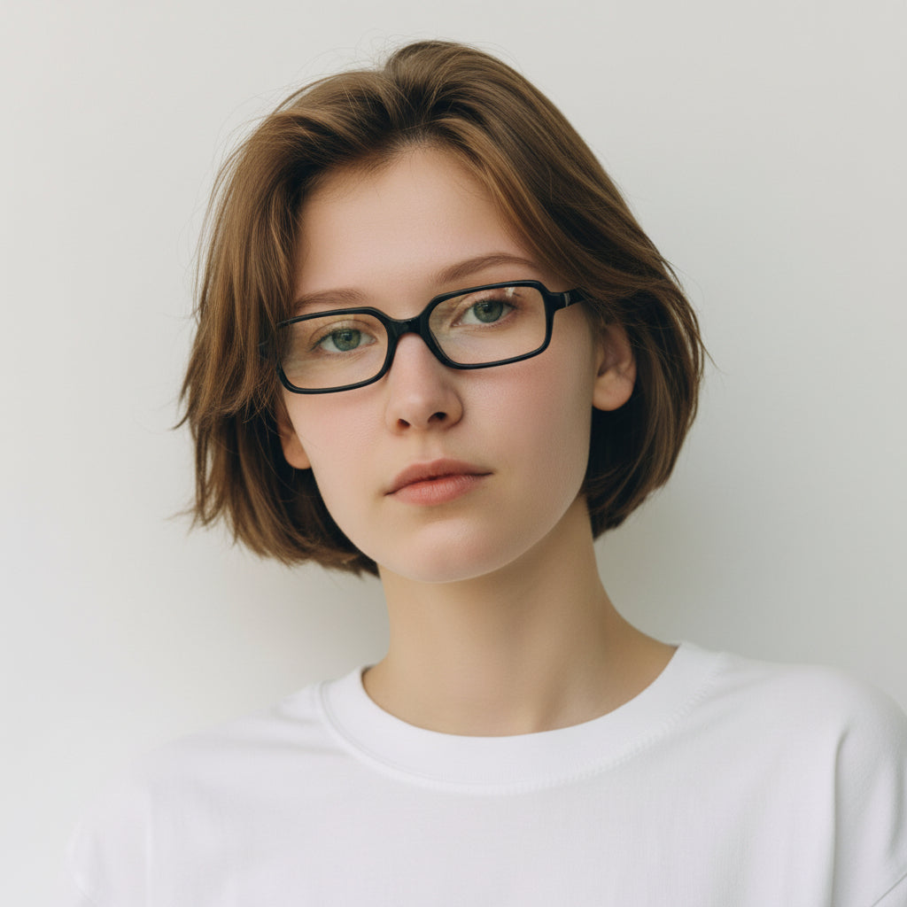 rectangle glasses frames black