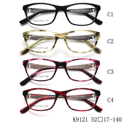 Full rim patterned eyeglasses for women