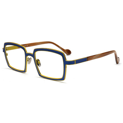 Eden | Chic Two Toned Square Titanium Prescription Spectacles