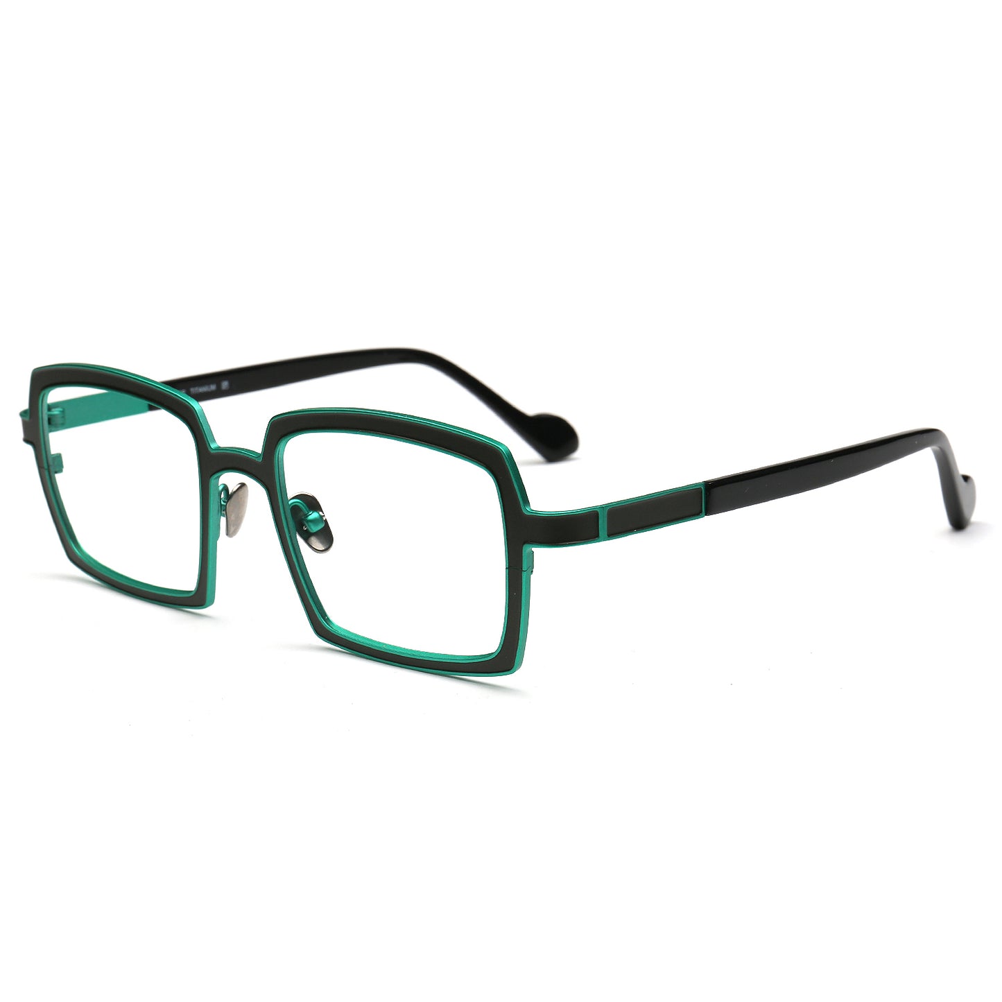 Eden | Chic Two Toned Square Titanium Prescription Spectacles
