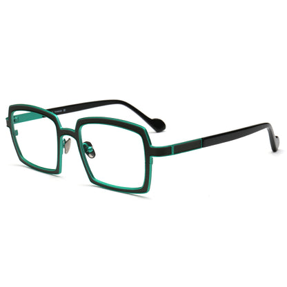 Eden | Chic Two Toned Square Titanium Prescription Spectacles