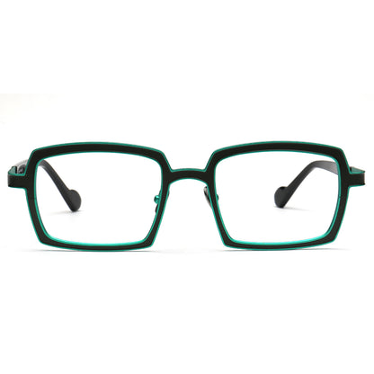 Eden | Chic Two Toned Square Titanium Prescription Spectacles