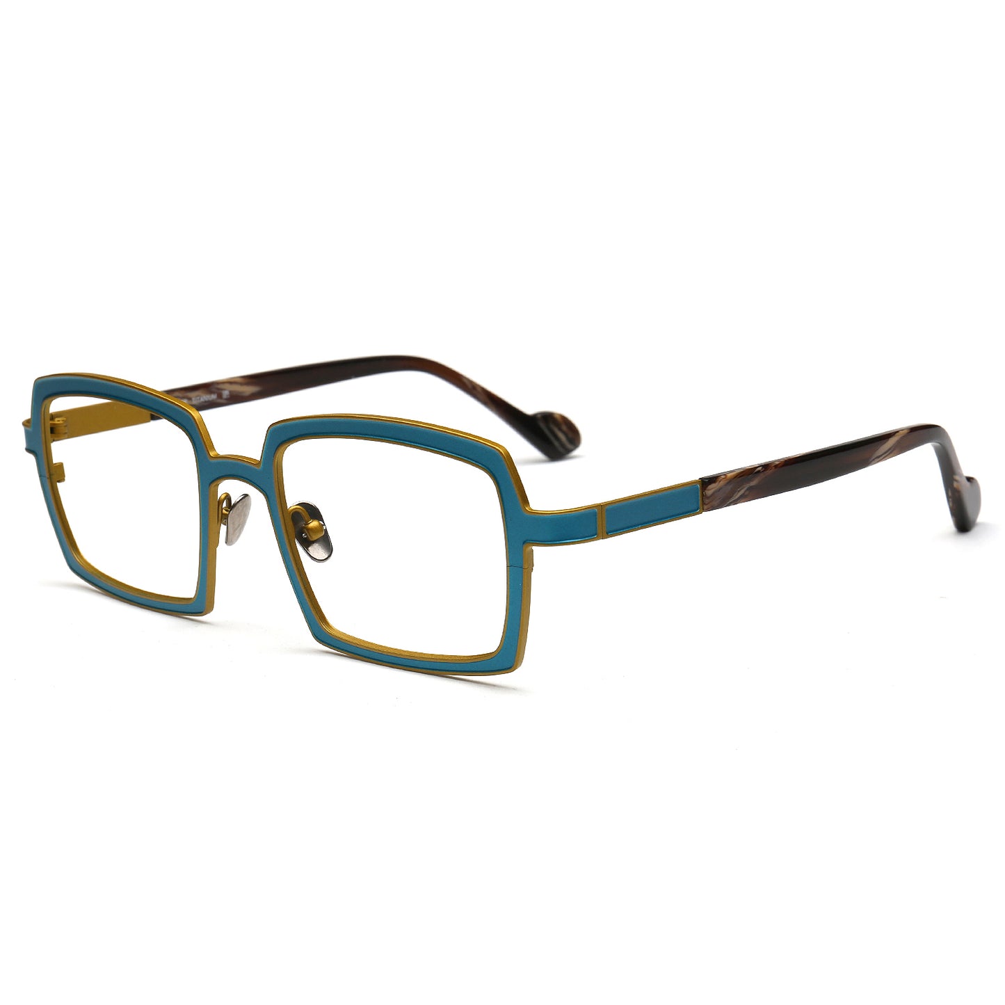 Eden | Chic Two Toned Square Titanium Prescription Spectacles