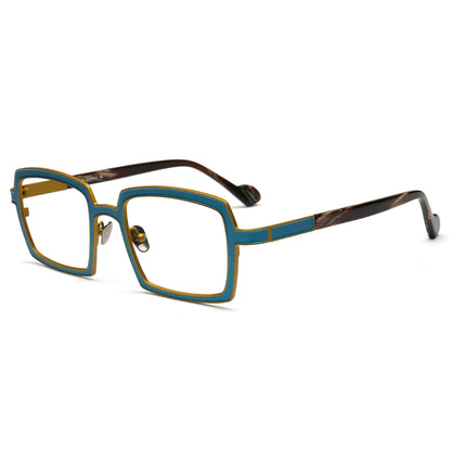 Eden | Chic Two Toned Square Titanium Prescription Spectacles