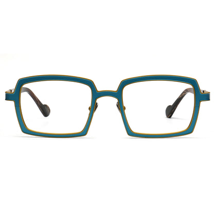 Eden | Chic Two Toned Square Titanium Prescription Spectacles