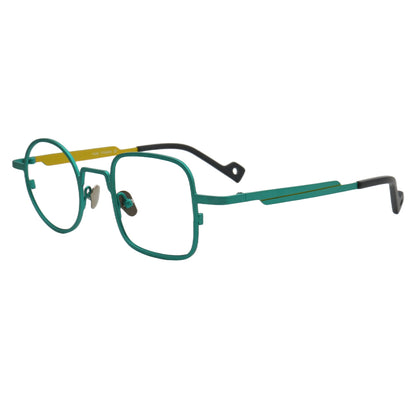 green titanium glasses frames mismatch round square