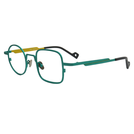green titanium glasses frames mismatch round square