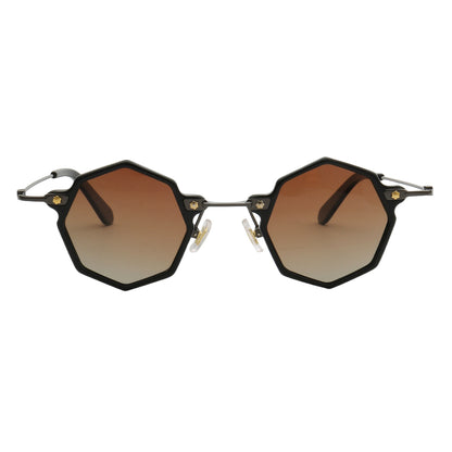 brown geometric sunglasses polarized for men