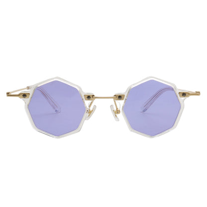 Purple geometric sunglasses polarized for women