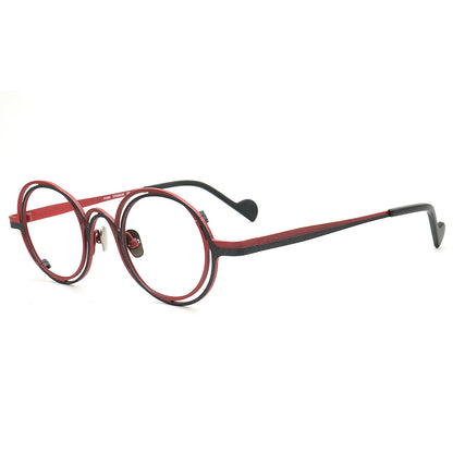 women Round Eyeglasses frames red
