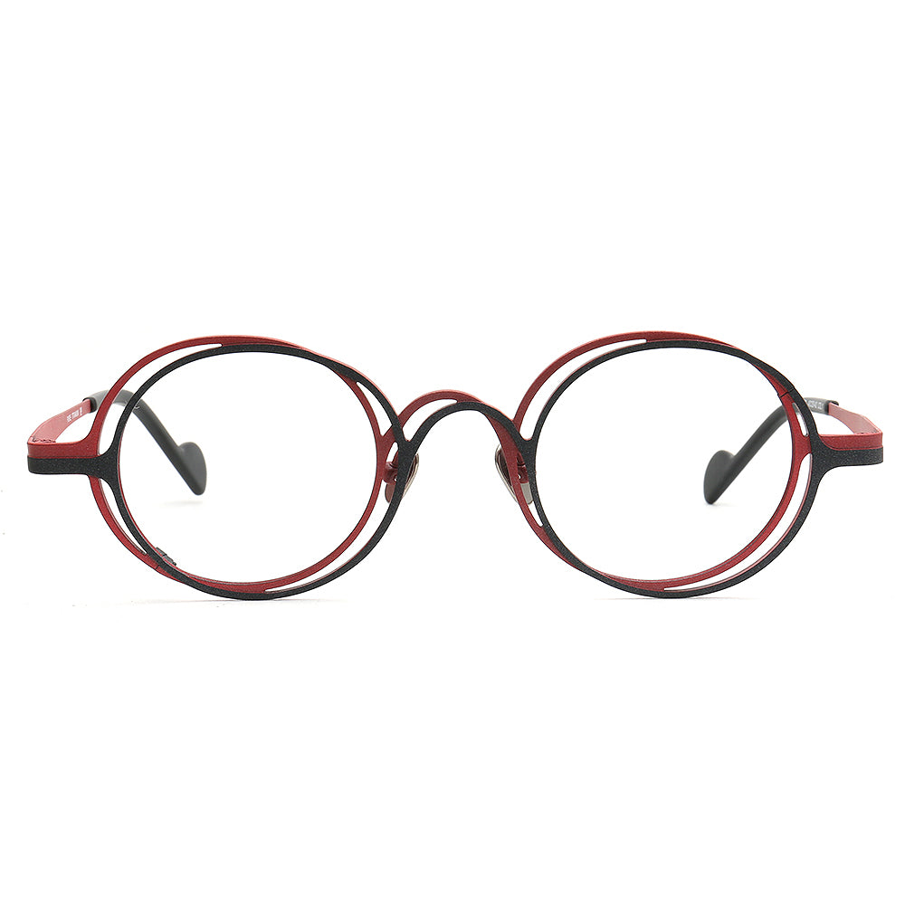 Round Eyeglasses frames red black