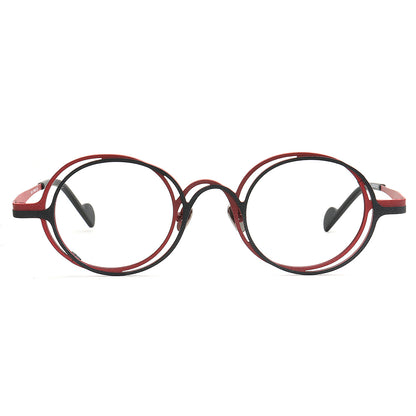 Round Eyeglasses frames red black