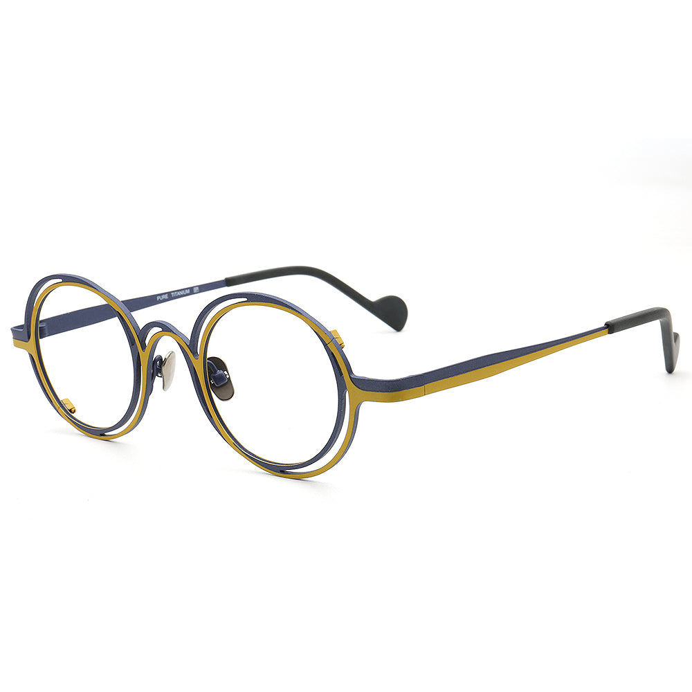 Round yellow glasses frames retro