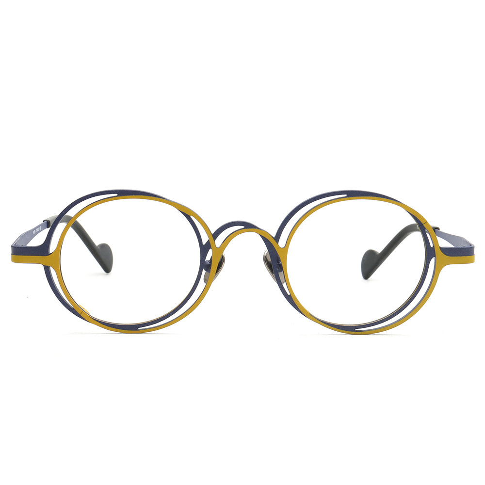 Round yellow Eyeglass frames