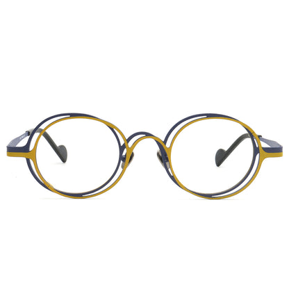 Round yellow Eyeglass frames