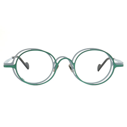green Round Eyeglasses frames retro