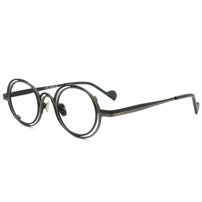 gunmetal Round Eyeglasses frames black