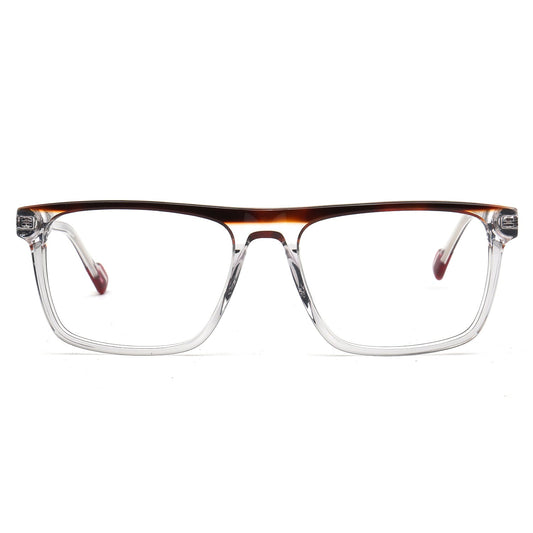 Holden clear and tortoise rectangle acetate eyeglasses, front view
