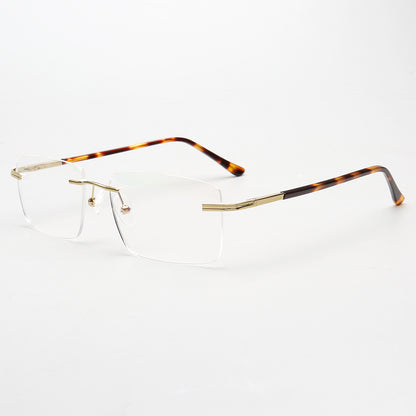 Thomas | Monturas rectangulares sin montura para gafas de negocios para hombre