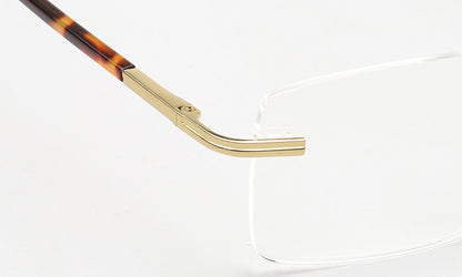 Thomas | Monturas rectangulares sin montura para gafas de negocios para hombre