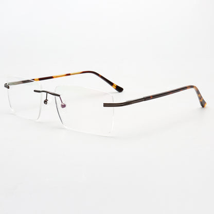 Thomas | Monturas rectangulares sin montura para gafas de negocios para hombre