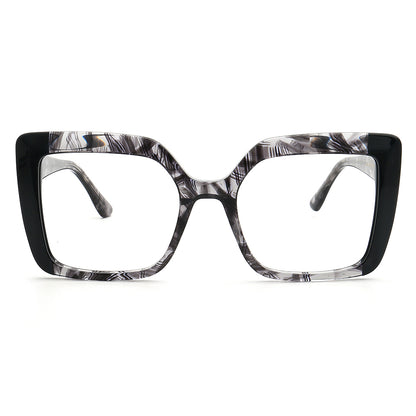 grey black oversized square women eyeglass frames 