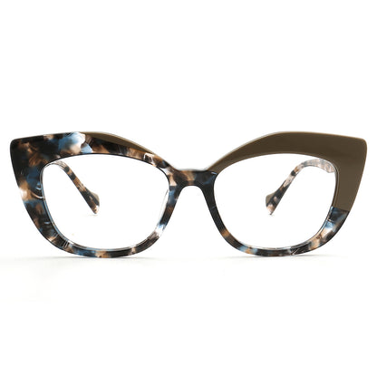 green tortoise cat eye eyeglasses frames