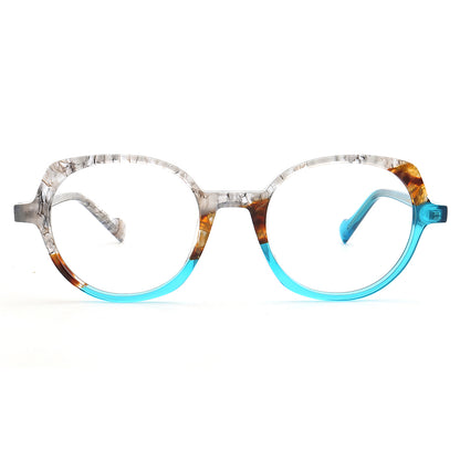 marble blue round glasses frames