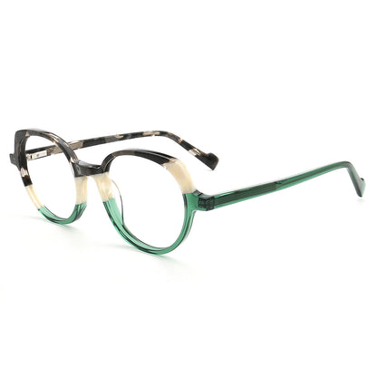 green eyeglass frames