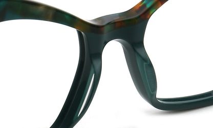 dark green nose pads of eyeglasses