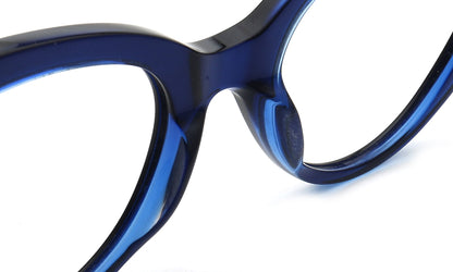 acetate bridge of womens navy cat eye glasses frames