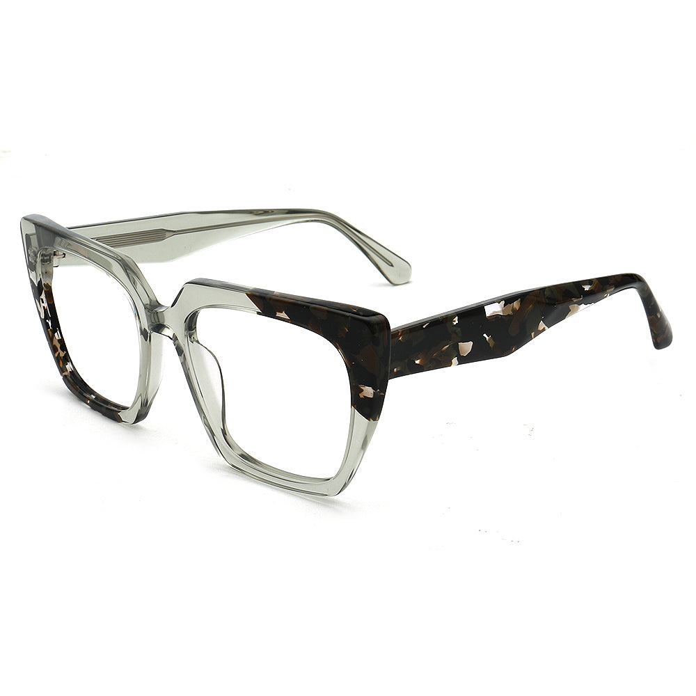 clear green tortoise women eyeglass frames oversize