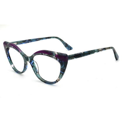 Alina Funky Womens Cat Eye Tortoise Purple Glasses Frames