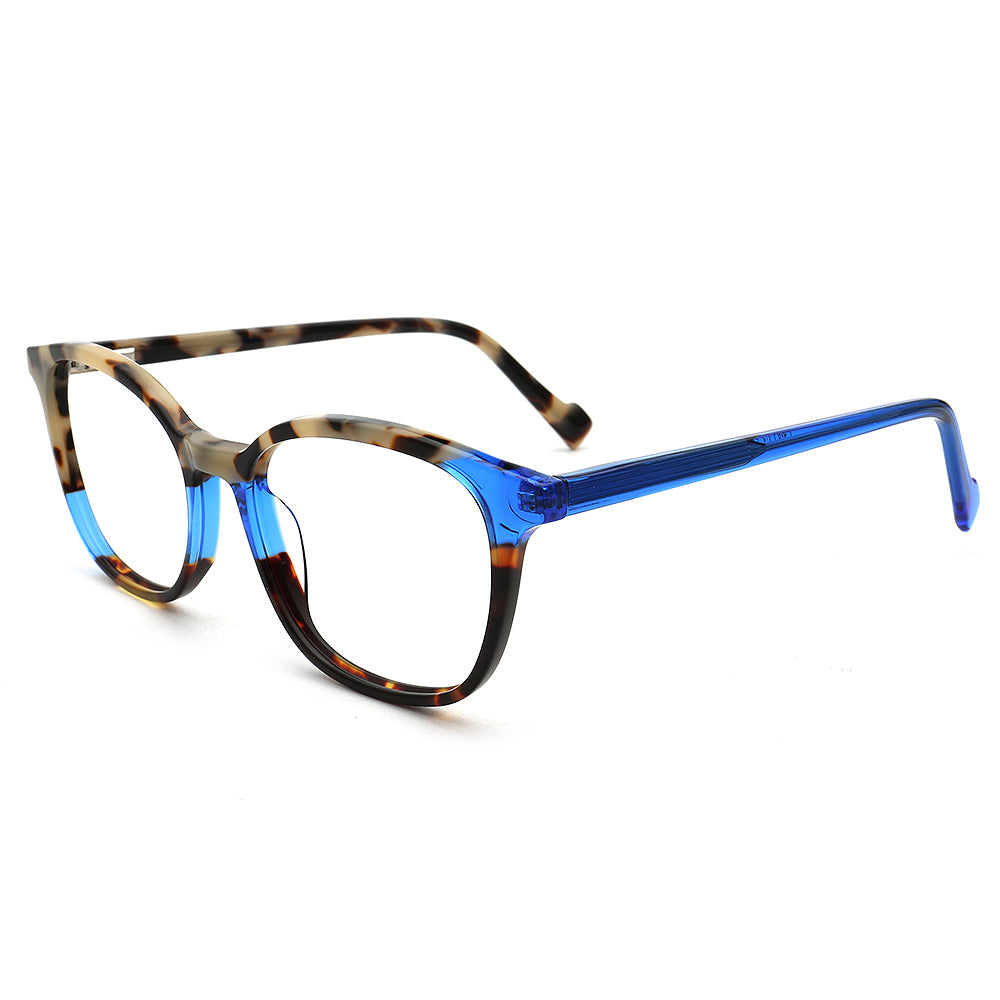 blue leopard eyeglass frames for women