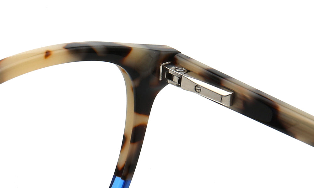 spring hinges of blue Patchwork glasses frames