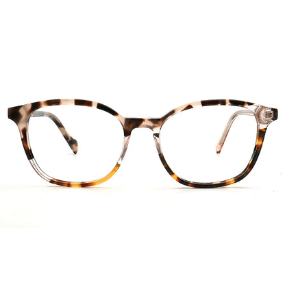 peach tortoise square eyeglasses frames for women