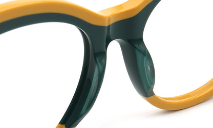 green nose pads of womens cat eye glasses frames
