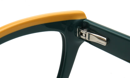 spring hinges of cat eye green glasses frames