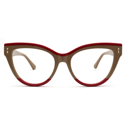 khaki red womens cat eye eyeglass frames retro