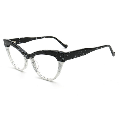 Elva | Funky Womens Cat Eye Tortoise Glasses Two Tone | Vintage Retro Female Optical Eyeglasses Frames