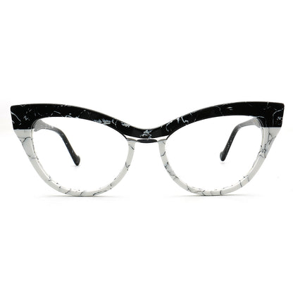 Elva | Funky Womens Cat Eye Tortoise Glasses Two Tone | Vintage Retro Female Optical Eyeglasses Frames
