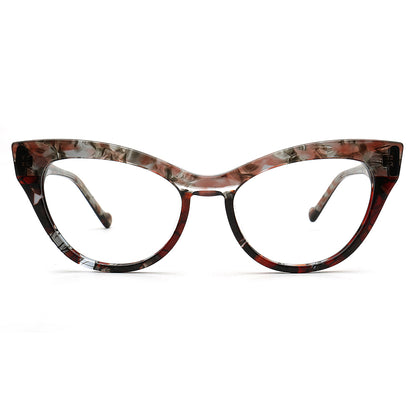 Elva | Funky Womens Cat Eye Tortoise Glasses Two Tone | Vintage Retro Female Optical Eyeglasses Frames