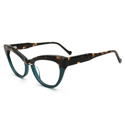 Elva | Funky Womens Cat Eye Tortoise Glasses Two Tone | Vintage Retro Female Optical Eyeglasses Frames