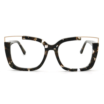 half rim black oversize square eyeglass frames