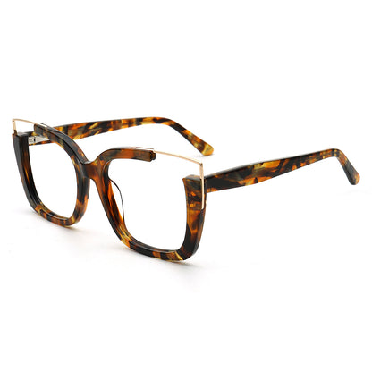 tortoise square half rim spectacles for women