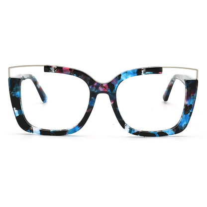 square oversize glasses frames for women blue