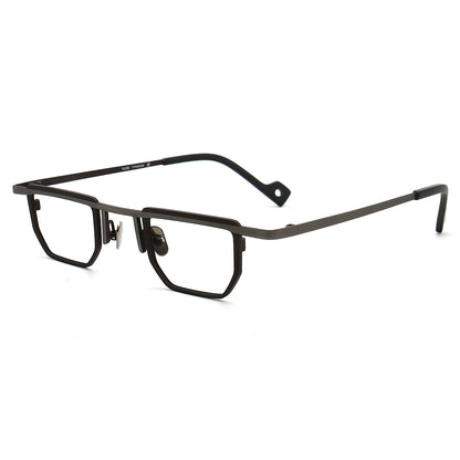grey black square titanium glasses frames men