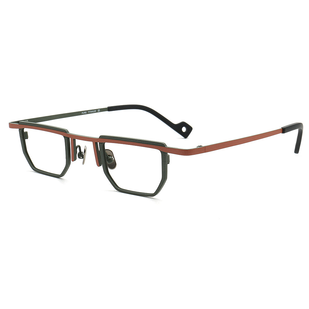 red women titanium eyeglass frames square