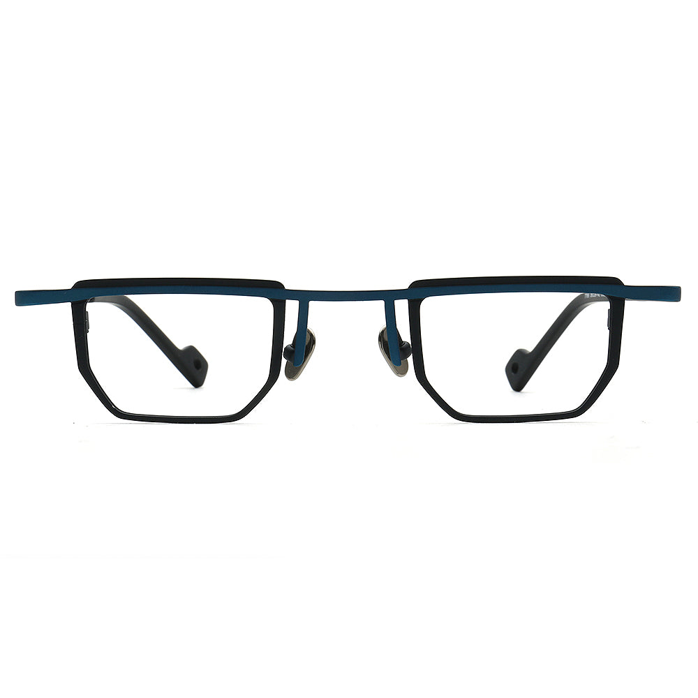 blue titanium glasses frames small vintage eyewear