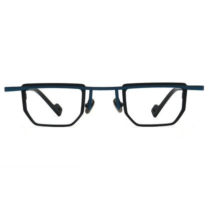 blue titanium glasses frames small vintage eyewear
